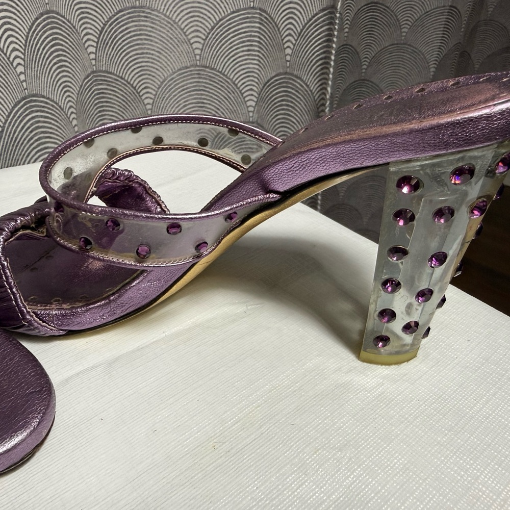 Vintage YSL by Tom Ford Swarovski crystal lucite heels - Picture 8 of 16